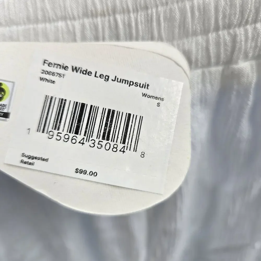 PRANA Jumpsuit Women Size Small White Wide Leg Lightweight Stretch Travel Cruise - Picture 10 of 12